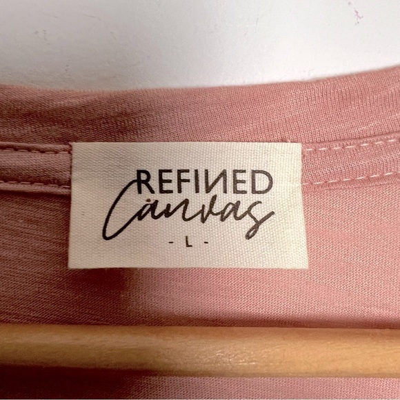 Refined Canvas Tequila Diet Peachy Pink Relaxed Fit Short Sleeve Slub Knit Tee - Picture 3 of 9